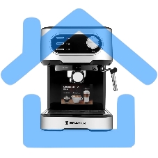 Кофеварка рожковая BRAYER BR1104 серебристый/черный, исп. кофе - молотый, 1,5 л, 1100 Вт, 15 бар