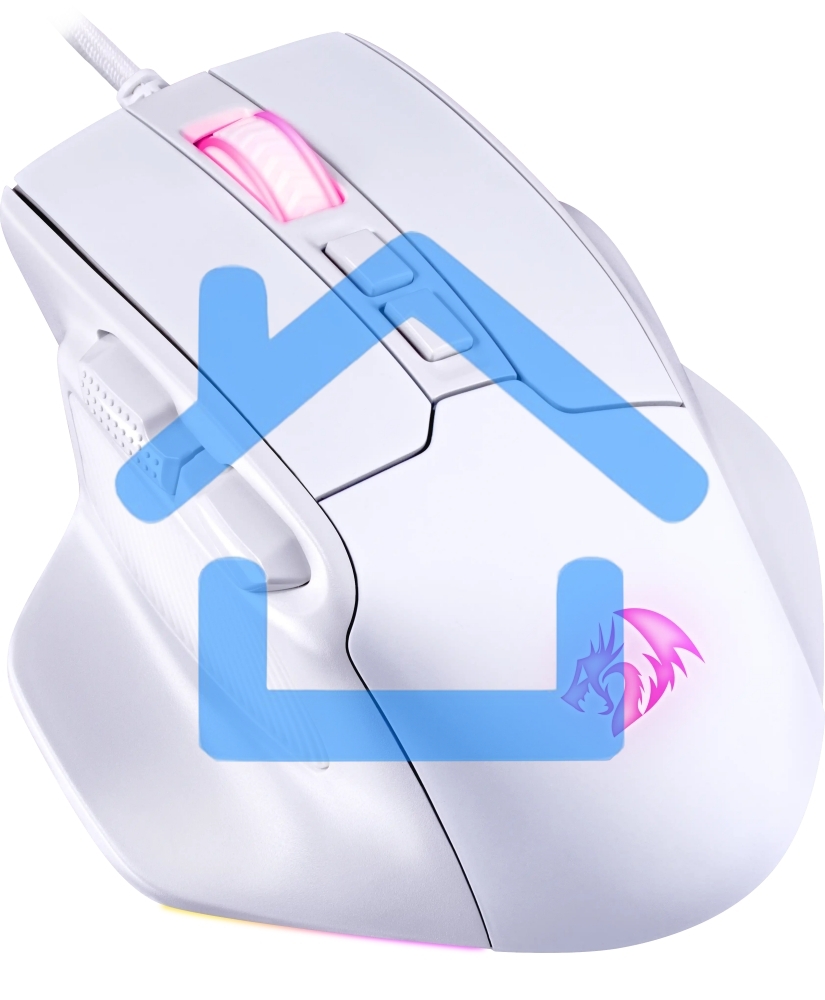 Мышь проводная REDRAGON Bullseye белый, 12400 dpi, USB, кнопки - 8