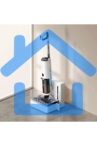 Пылесос моющий Deerma DEM-VX910W белый/черный, питание от аккумулятора, 230 Вт, уборка влажная/сухая, пылесборник 0.7 л, работа от АКБ max - 45 мин