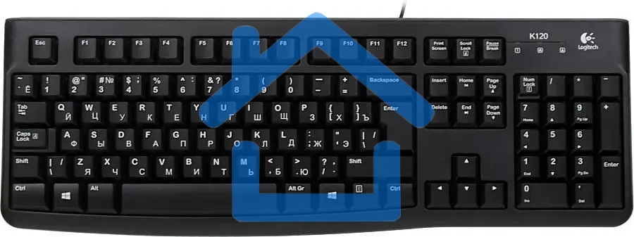 Клавиатура Logitech K120 EER проводная, USB, черный