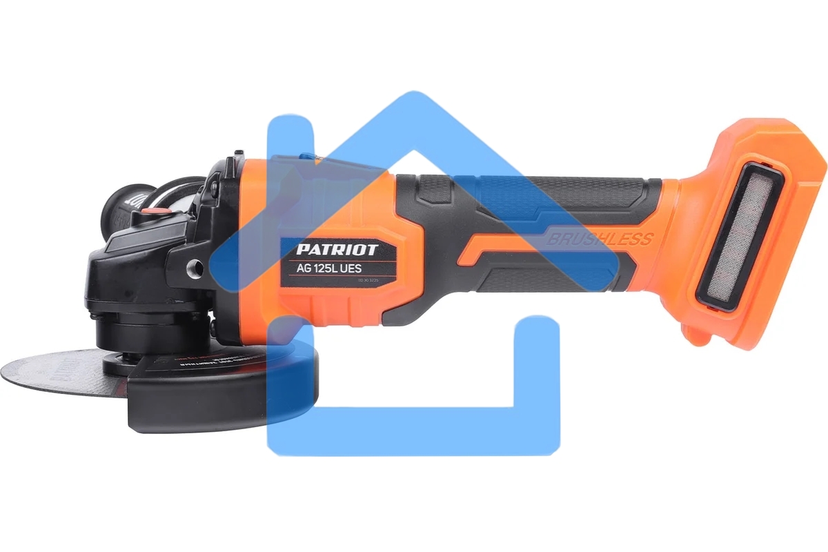 Машина углошлифовальная аккумуляторная PATRIOT AG 125L UES, диска 125мм, 7500 об/мин, виброзащитная дополнительная рукоятка,