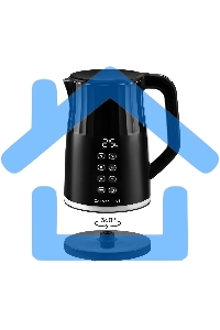 Чайник электрический Galaxy Line GL 0337, черный, пластик, 2200 Вт, 1,7 л