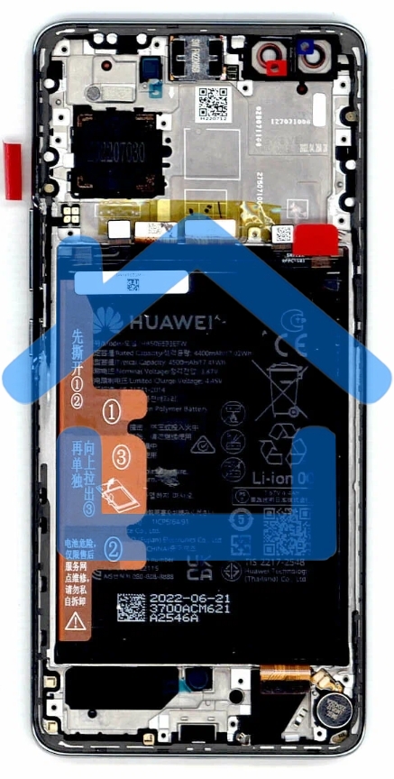 Дисплей для Huawei Nova 10 Pro в сборе с тачскрином, панелью и аккумулятором (02354YMX), черный