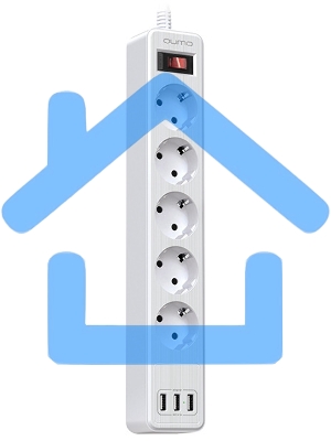Сетевой фильтр QUMO Power Bar 5SP4U (P-0005), белый