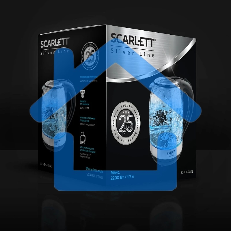 Чайник Scarlett SC-EK27G48 SILVER