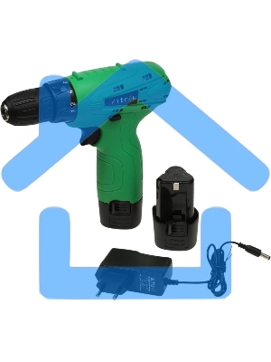 Дрель-шуруповерт Zitrek Green 12-Li 063-4072, Аккумуляторная, 12В, 2 АКБ, Кейс