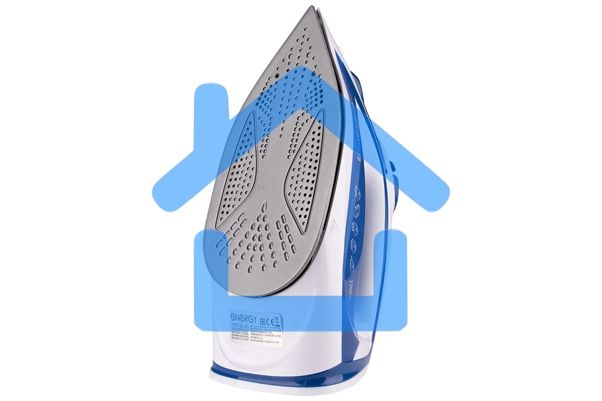 Утюг ENERGY EN-353 голубой, 2200 Вт, пар, спрей, пар.удар, самооч., тефлон. подошва, антинакипь