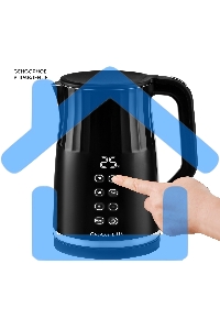 Чайник электрический Galaxy Line GL 0337, черный, пластик, 2200 Вт, 1,7 л