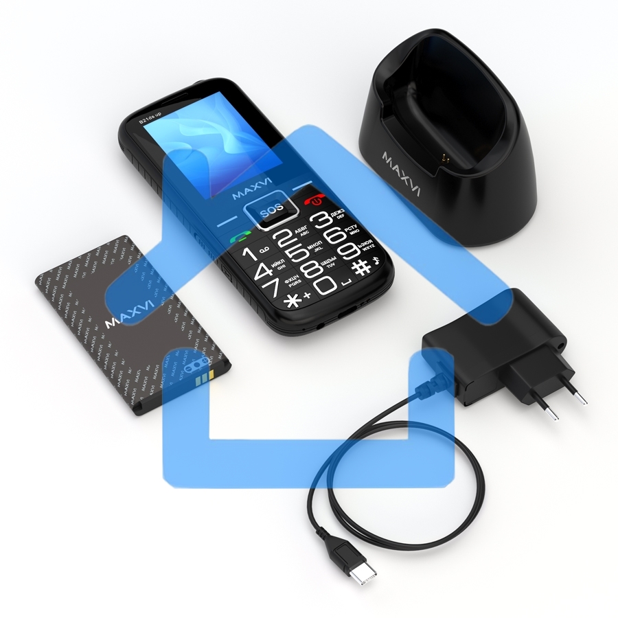 Мобильный телефон Maxvi B21ds up черный