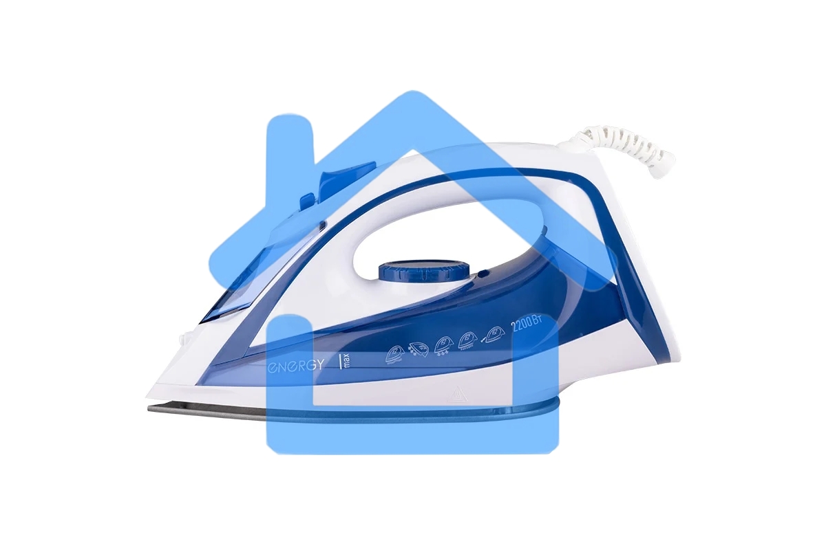 Утюг ENERGY EN-353 голубой, 2200 Вт, пар, спрей, пар.удар, самооч., тефлон. подошва, антинакипь