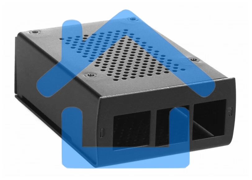 Корпус перфорированный Qumo с доп.креплением, Aluminum Case, Raspberry Pi 4B, black(RS035)