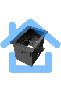 Прямоугольный металлический корпус Wize Pro WRTS-06BOX-B для модульной системы врезного лючка в стол с убирающейся крышкой для установки до 6 модулей-вставок, преустановленная рамка, черный