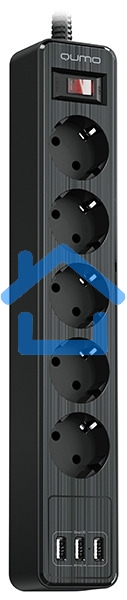 Сетевой фильтр QUMO Power Bar 5SP4U (P-0005), черный