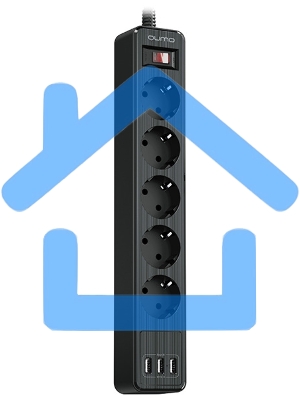 Сетевой фильтр QUMO Power Bar 5SP4U (P-0005), черный