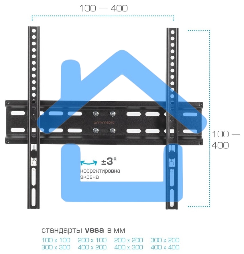 Кронштейн для телевизора Arm Media LCD-413 черный 26