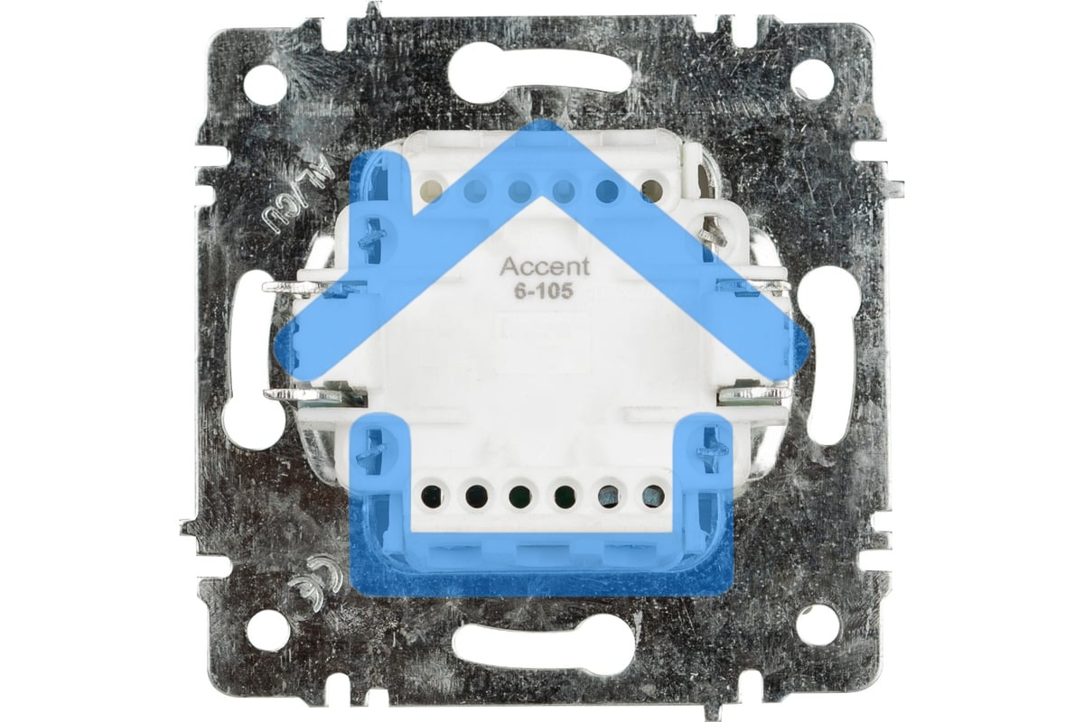 Выключатель Intro Accent 6-105-01 двойн. с подсветкой 10А-250В IP20 СУ AL/CU белый Б0063505