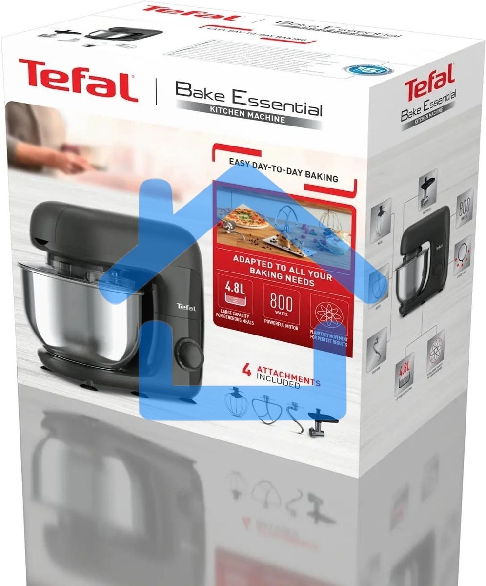 Кухонная машина Tefal Bake Essential QB161H38, черный/серебристый