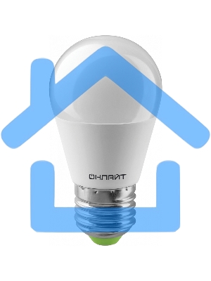 Лампа светодиодная ОНЛАЙТ 71645 OLL-G45-6-230-2.7K-E27 6 Вт шар 2700К тепл. бел. E27 450лм 176-264В