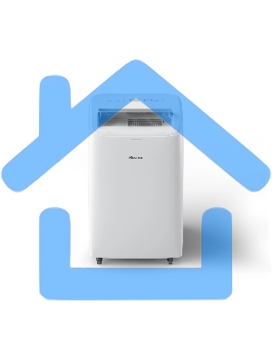 Кондиционер мобильный Hisense AP-09CW4GNCS00 9000 BTU, 18 м², 52 дБ, охлаждение, осушение, белый