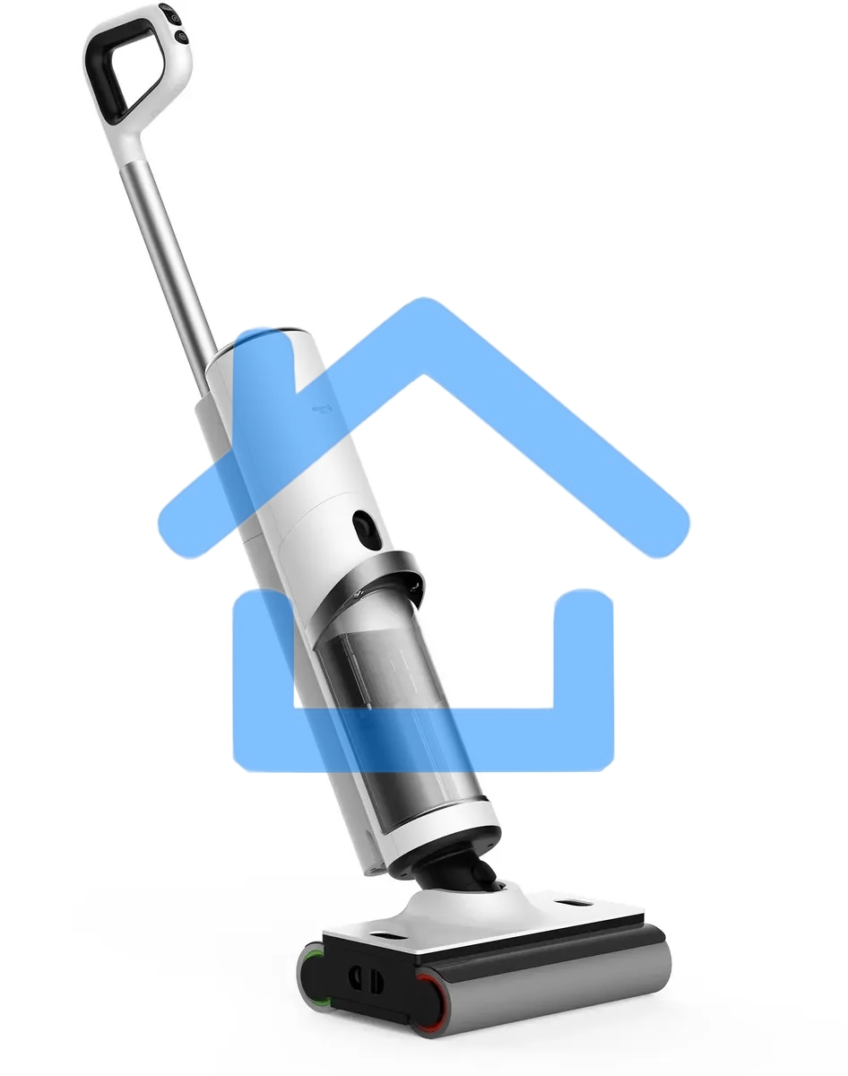 Пылесос моющий Deerma DEM-VX910W белый/черный, питание от аккумулятора, 230 Вт, уборка влажная/сухая, пылесборник 0.7 л, работа от АКБ max - 45 мин