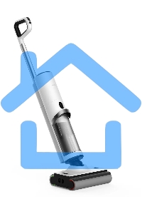 Пылесос моющий Deerma DEM-VX910W белый/черный, питание от аккумулятора, 230 Вт, уборка влажная/сухая, пылесборник 0.7 л, работа от АКБ max - 45 мин