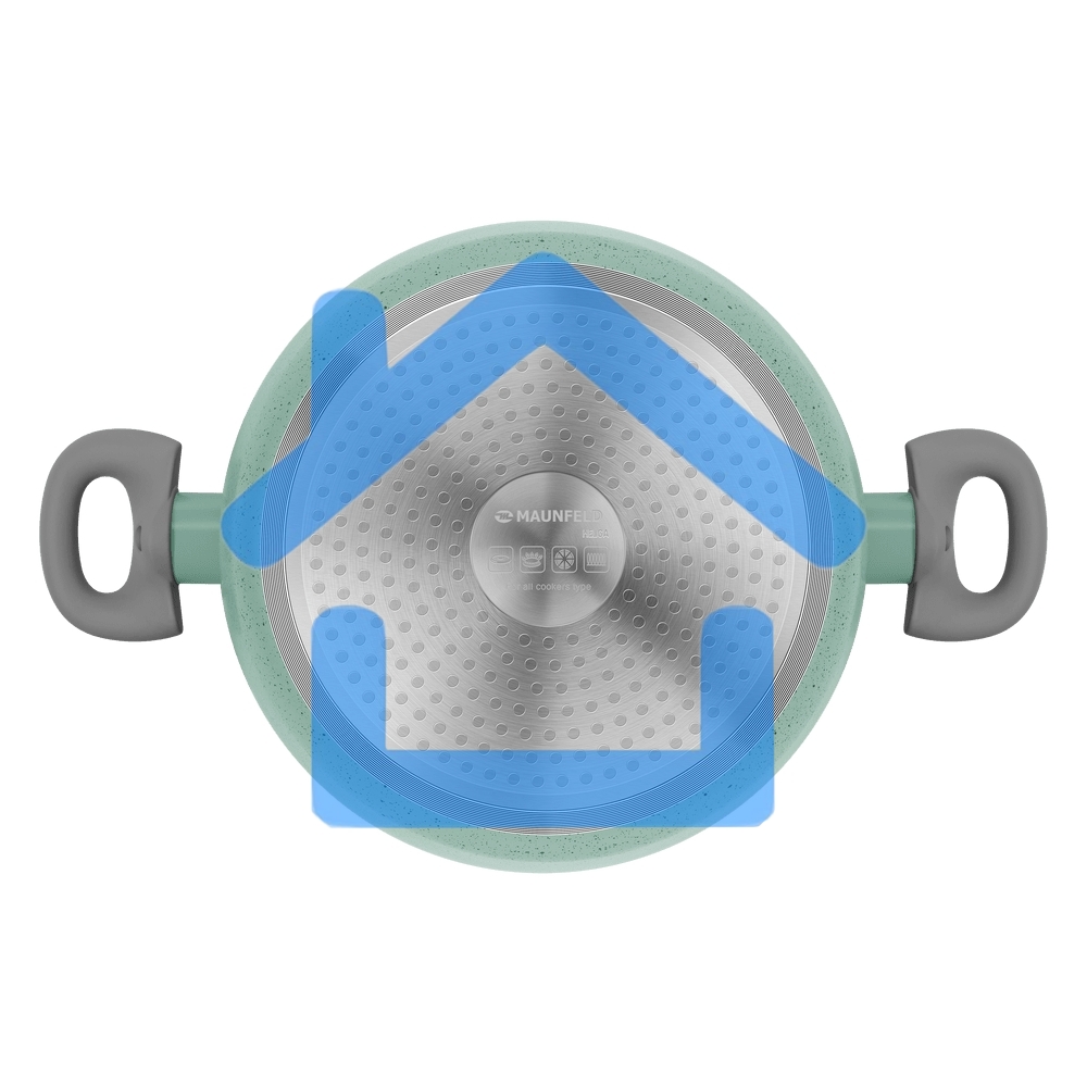 Кастрюля Maunfeld HELGA MCS57FA05FS из кованого алюминия со стеклянной крышкой, 24 см, 5,7 л.