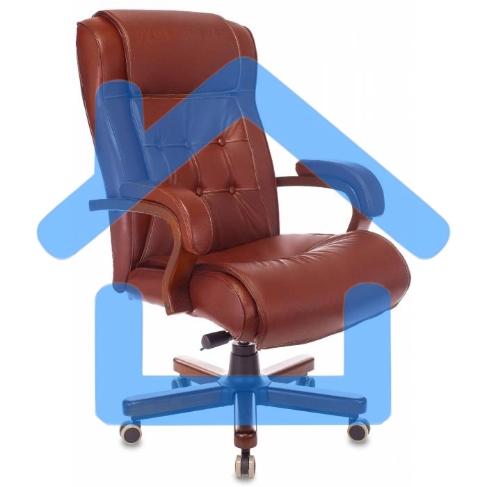 Кресло руководителя Бюрократ T-9926WALNUT светло-коричневый Leather Eichel, кожа, крестовина металл/дерево