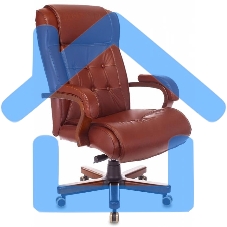 Кресло руководителя Бюрократ T-9926WALNUT светло-коричневый Leather Eichel, кожа, крестовина металл/дерево