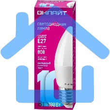 Лампа светодиодная ОНЛАЙТ 61961 OLL-C37-10-230-6.5K-E27-FR