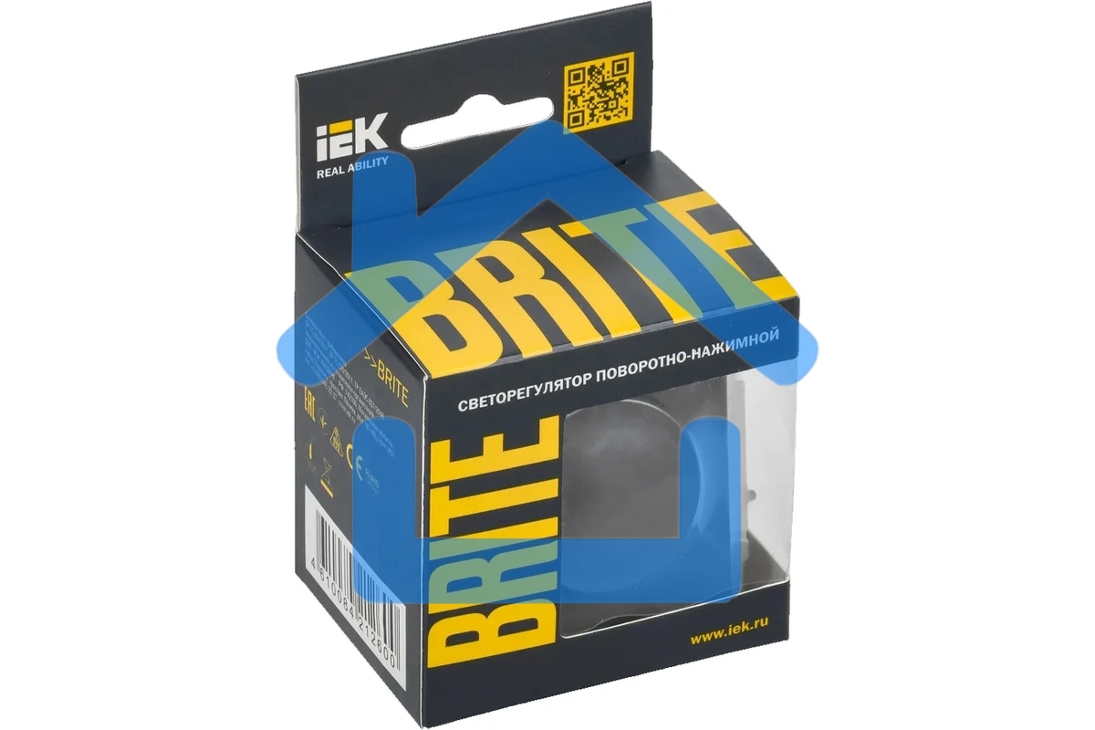 Светорегулятор поворотно-нажимной IEK BRITE СС10-1-0-БрГ 600 Вт графит