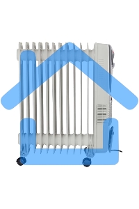 Обогреватель масляный Ресанта ОМ-12НВ (12 секций) белый, 2900 Вт, 25 м2, термостат 67/3/12