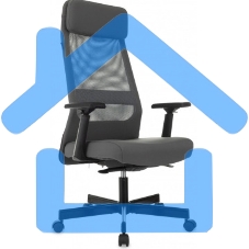 Кресло руководителя Бюрократ T-995 серый TW-04 Neo Grey, сетка/ткань, крестов. металл черный