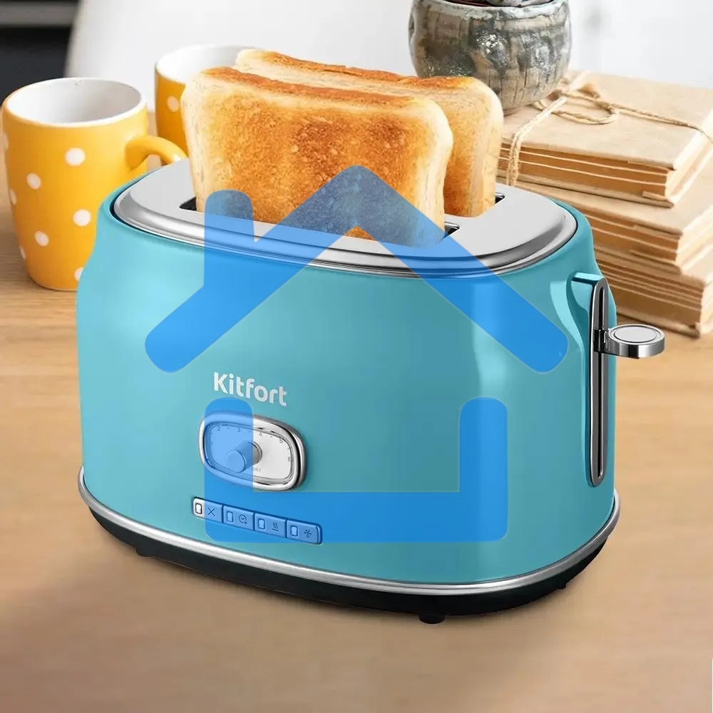Тостер Kitfort КТ-6455 815Вт голубой/серебристый