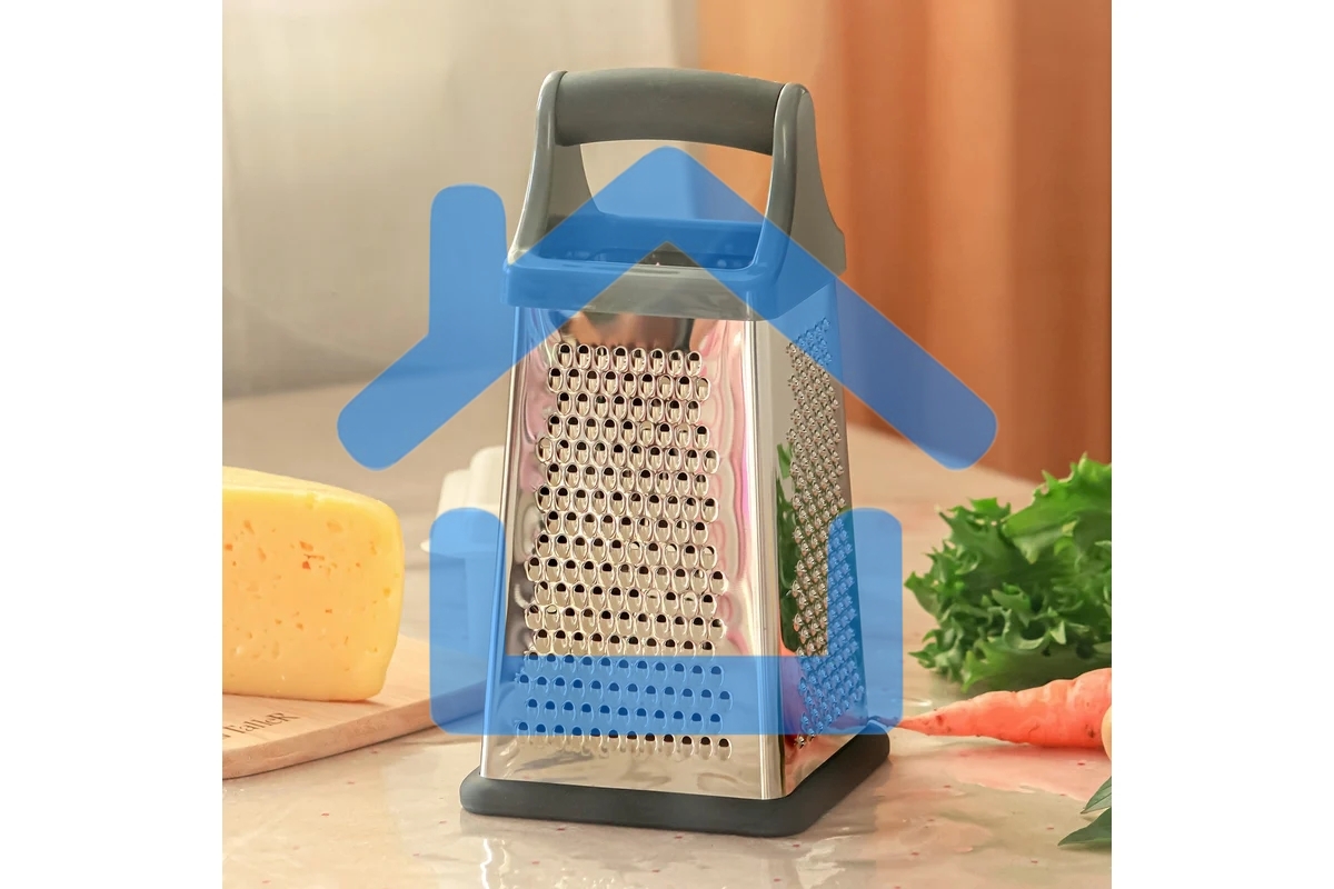 Терка TalleR TR-21922 Размер: 10,2*10,2*21 см.с контейнером 4 в 1