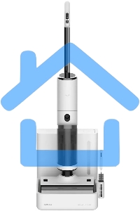 Пылесос моющий Deerma DEM-VX910W белый/черный, питание от аккумулятора, 230 Вт, уборка влажная/сухая, пылесборник 0.7 л, работа от АКБ max - 45 мин