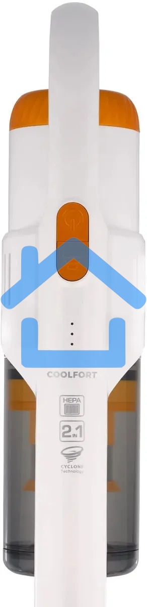 Пылесос вертикальный Coolfort CF-3001 белый, питание от аккумулятора, 150 Вт, уборка сухая, пылесборник 0.5 л, работа от АКБ max 30 мин.