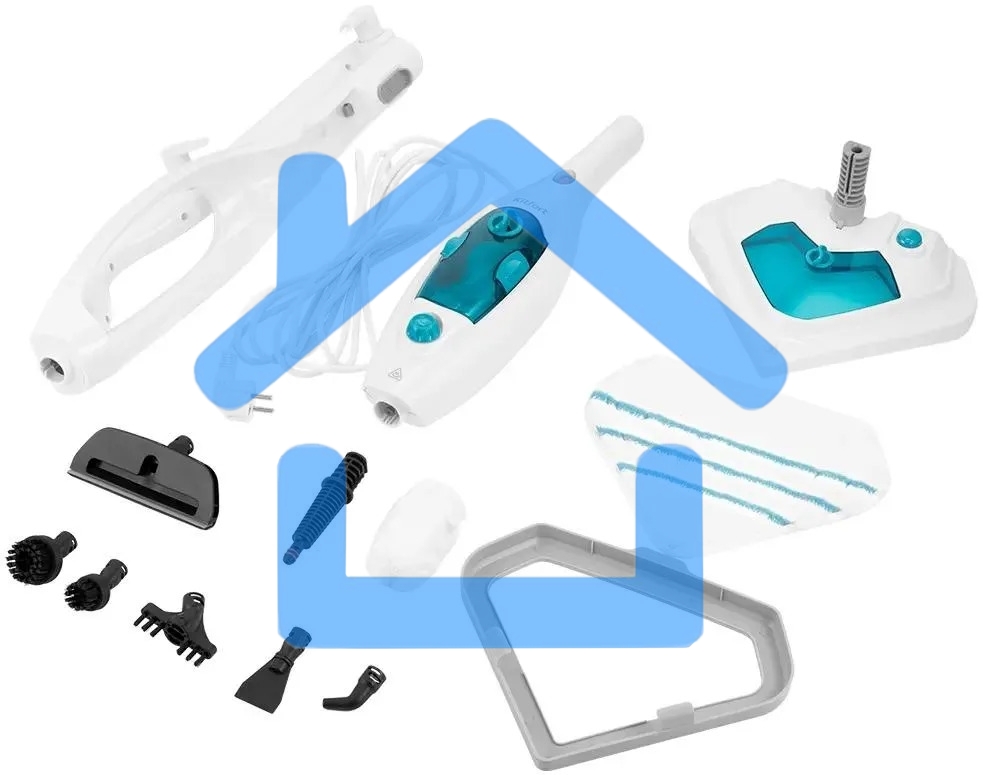 Швабра паровая Kitfort КТ-3908 белый/бирюзовый