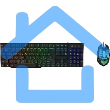 Комплект клавиатура + мышь Оклик GMNG 400GMK клав:черный мышь:черный USB