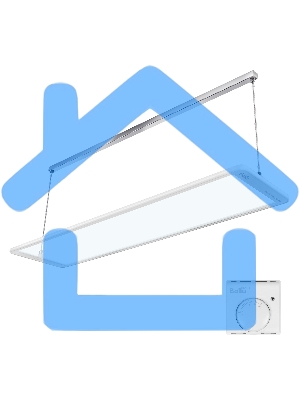 Комплект обогреватель инфракрасный Ballu BIH-GTW-1.0 + BMT-1 белый, 1000 Вт, 20 м2, термостат