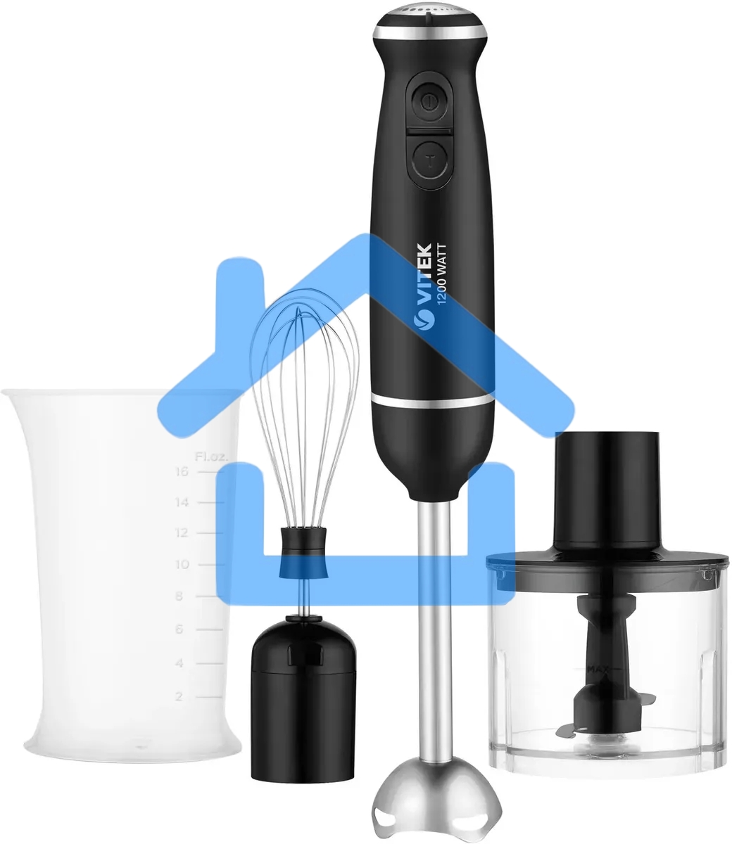 Блендер погружной Vitek VT-3001 черный/серебристый 1200Вт