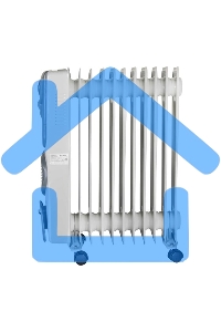 Обогреватель масляный Ресанта ОМ-12НВ (12 секций) белый, 2900 Вт, 25 м2, термостат 67/3/12