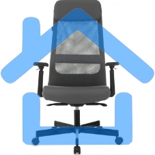 Кресло руководителя Бюрократ T-995 серый TW-04 Neo Grey, сетка/ткань, крестов. металл черный