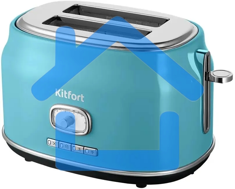 Тостер Kitfort КТ-6455 815Вт голубой/серебристый