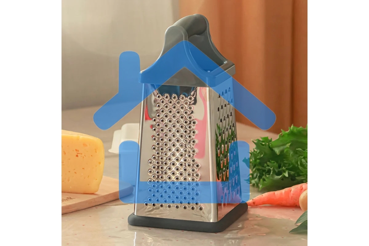 Терка TalleR TR-21922 Размер: 10,2*10,2*21 см.с контейнером 4 в 1