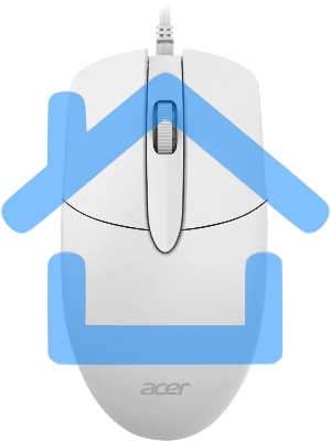 Мышь проводная Acer OMW300 белый, 1200 dpi, USB, кнопки - 3