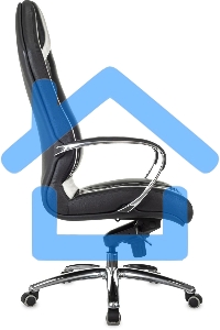 Кресло руководителя Бюрократ _Aura/Black черный, кожа, крестовина полированный алюминий