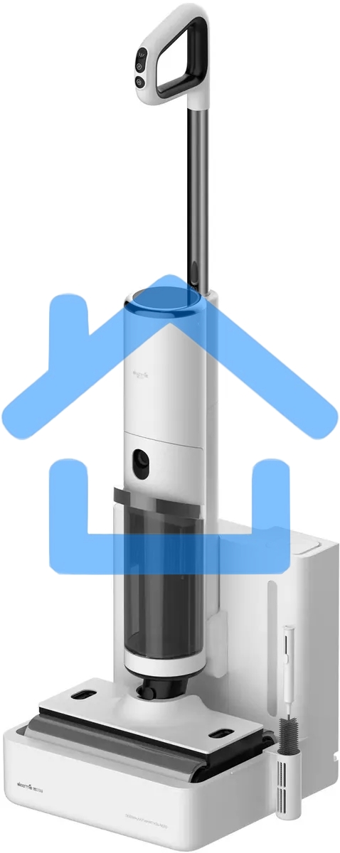 Пылесос моющий Deerma DEM-VX910W белый/черный, питание от аккумулятора, 230 Вт, уборка влажная/сухая, пылесборник 0.7 л, работа от АКБ max - 45 мин