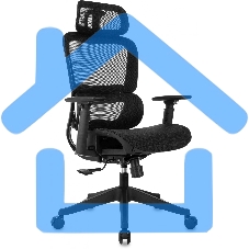 Кресло руководителя Бюрократ 831 черный сетка с подголов. крестов. пластик