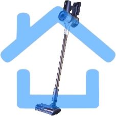 Пылесос вертикальный/ручной Hyundai HYV-S7570 темно-синий/серебристый, питание от аккумулятора, 110 Вт, уборка сухая, пылесборник 0.7 л, работа от АКБ max 60 мин.