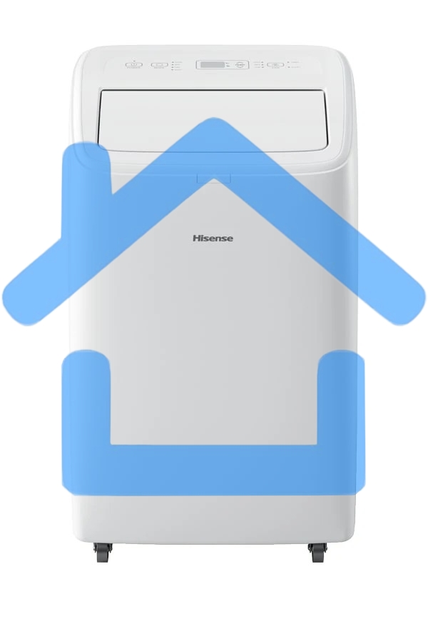 Кондиционер мобильный Hisense AP-09CW4GNCS00 9000 BTU, 18 м², 52 дБ, охлаждение, осушение, белый